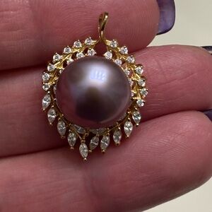 10-12mm Purple Edison Freshwater Pearl Pendant On Sterling Silver